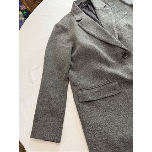 Quince Grey Herringbone Italian Wool Lanificio Nello Gori Blazer Jacket Sz Large - Picture 5 of 12